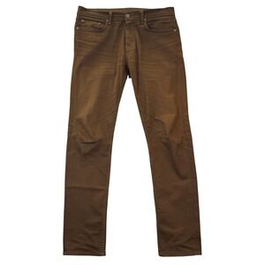 NOEND DENIM Mens 32x32 Slim Fit Brown Cotton Spandex Jeans Pants Made in‎ USA